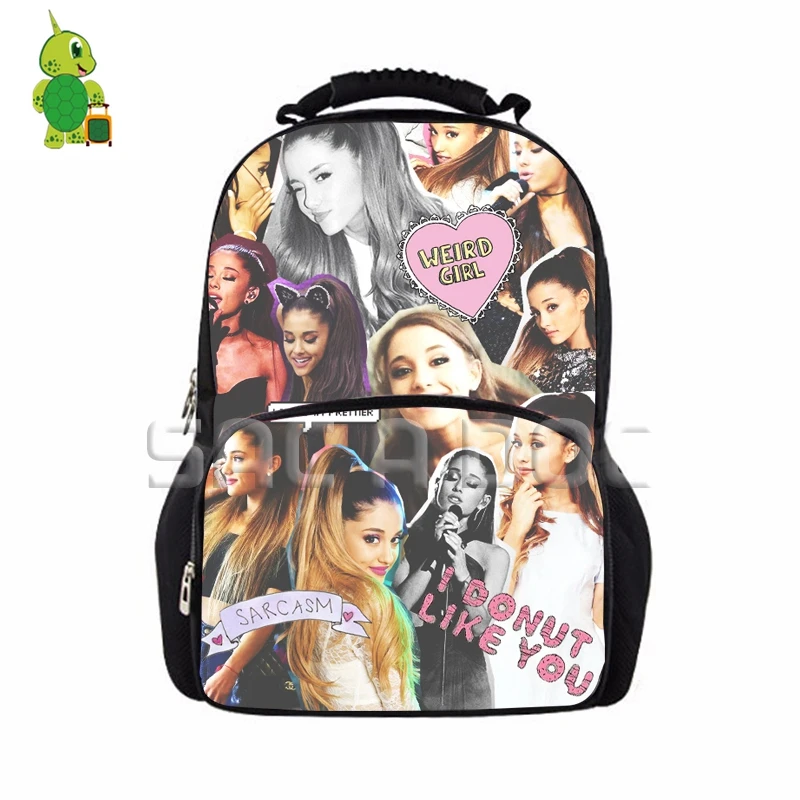 cheap Famous Star Ariana Grande Collages School Backpack Women Men Large Laptop Bags for Teenagers Fans Daily Travel Rucksack