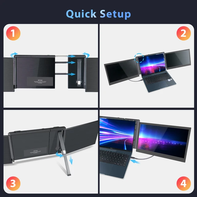 OFIYAA Kwumsy extensión de Triple pantalla portátil, plegable, extensible,  portátil
