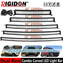 

Rigidon 22'' 32'' 42'' 50'' 52'' Curved LED Light Bar Dual-Row Offroad Combo Work Light Bar 12v 24v Truck SUV ATV 4WD 4x4