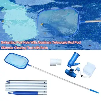 

Garden Swimming Pool Cleaning Maintenance Tool Kit Durable Suction Skimmer Filter Head Net Cleaner Cleaning Vacuum Accessor X1W0