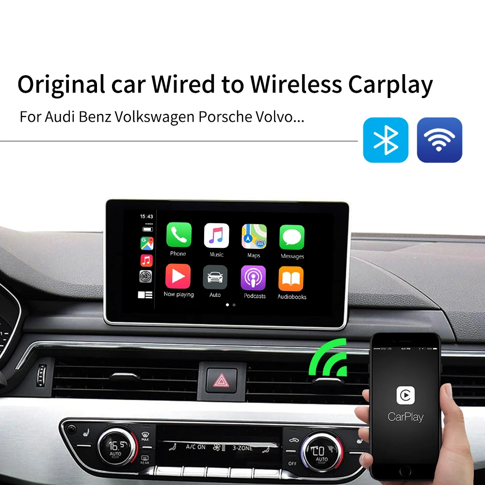 Carlinkit Carplay беспроводной адаптер для Benz Audi Porsche Volkswagen оригинальный автомобильный