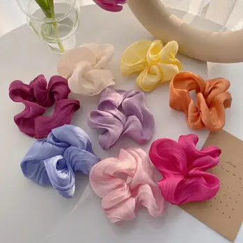 

INS New Girls Elastic Hair Rope Satin Silk Solid Color Scrunchies Soft Sweet Hair Bands Ponytail Holder Women Hair Accessories