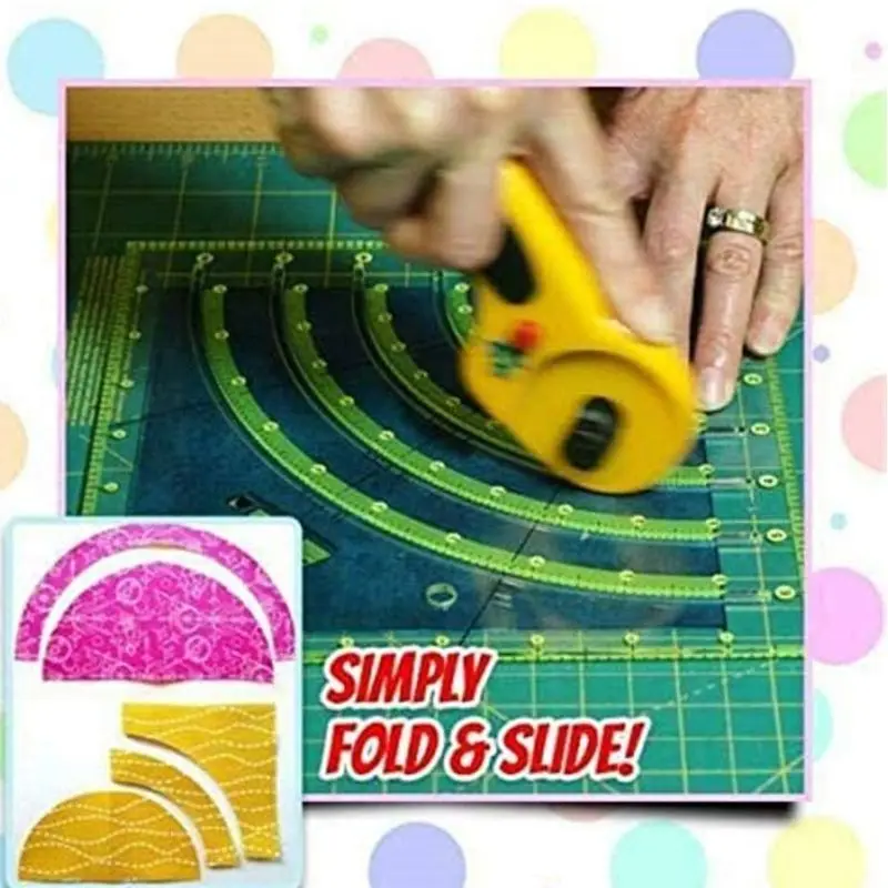 

Arcs & Fans Quilt Circle Cutter Ruler,Multifunctional Arc Cutting Patchwork Rule