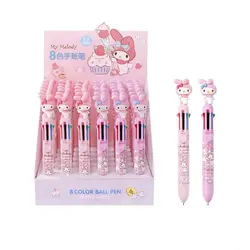Stylo à bille KT Cat 8 couleurs, papeterie scolaire et de bureau, stylo à Conversion de couleurs, recharge de fournitures scolaires 