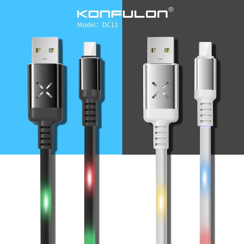USB-кабель со светодиодной подсветкой и поддержкой быстрой зарядки 1 м | Мобильные