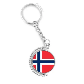 

Norway National Flag Europe Country Rotatable Key Chain Ring Keyholder