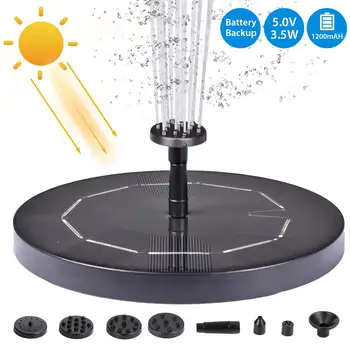 5V/3.5W Solar Fountain Pump Floating Solar Panel Water Pump Fountain Kit With Rechargeable Battery For Outdoor Garden Pool Decor