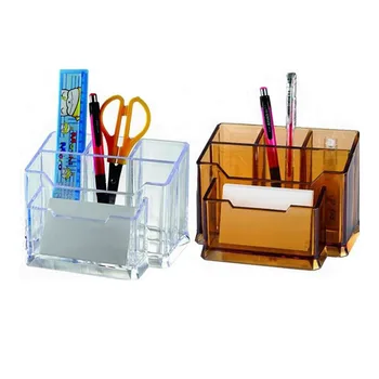 

Transparent Diagonal Pen Holder Office Female Desktop Storage Box Desk Stationery Barrel Rack Cosmetic Brush Tube