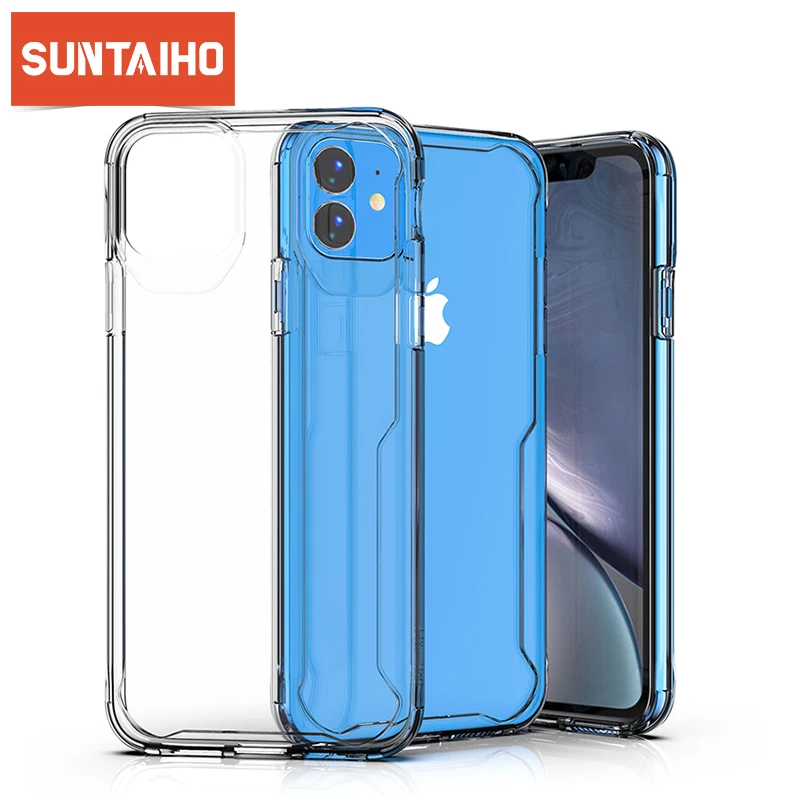 Прозрачный чехол для телефона iPhone 11 2019 акриловый противоударный с защитой от