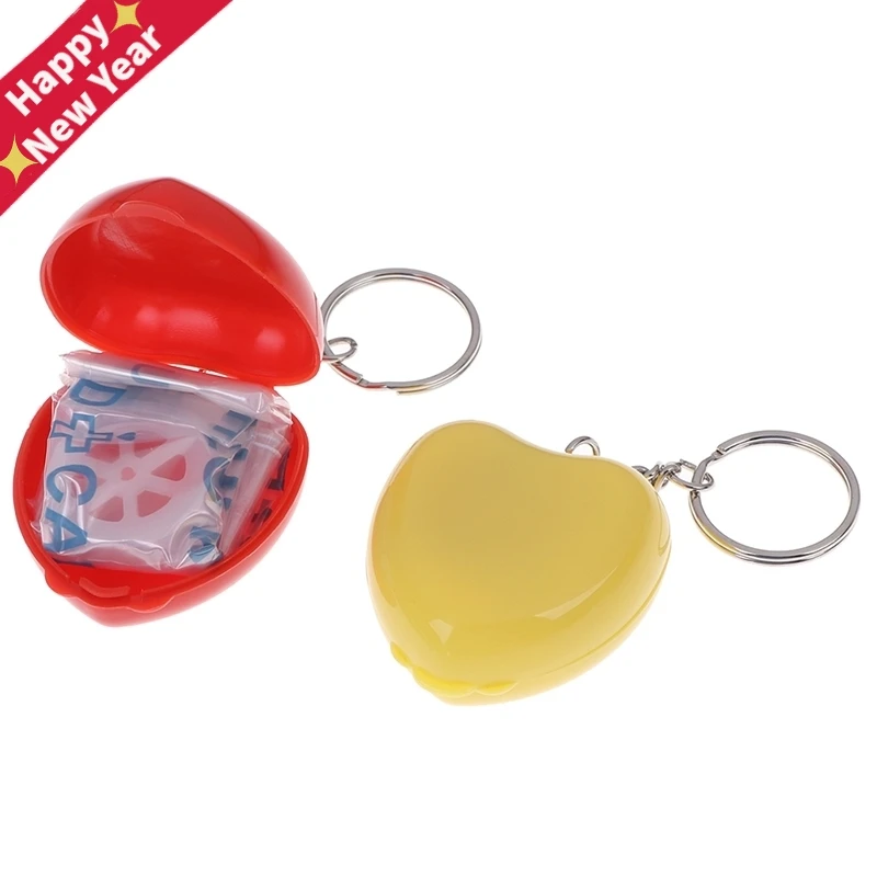Mascarilla con escudo facial CPR para RCP, Reanimación con llavero unidireccional, anillo con forma de corazón, Kit de primeros auxilios de rescate