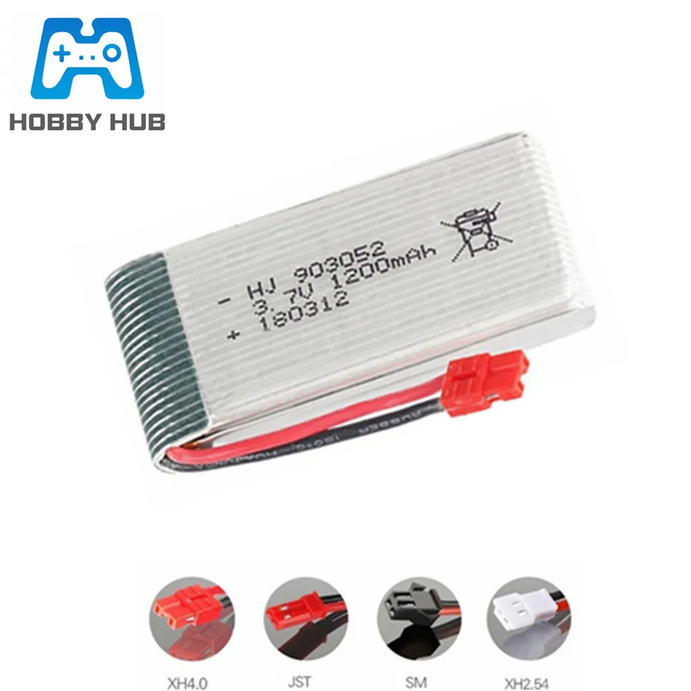 3 7 В 1200 мАч lipo батарея для syma x5 X5C X5SW X5SC X5S 903052 M18 H5P RC Drone parts xh2.54 разъем|Детали и