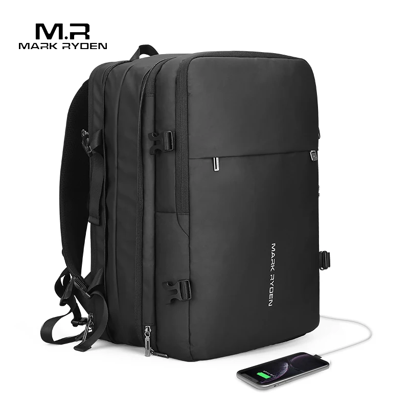 Cheap Mark Ryden Man Backpack Fit 17 inch Laptop USB Recharging Multi layer Space Travel Male Bag Anti thief Mochila