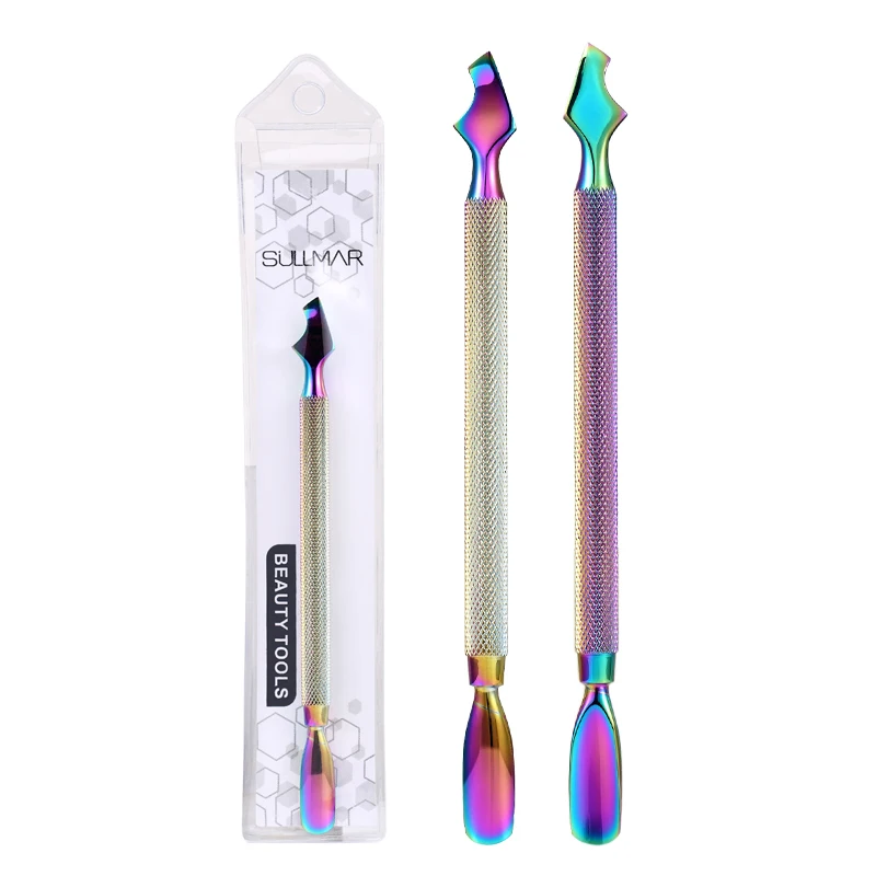 1 шт. из нержавеющей стали c радужным толкатели для удаления кутикулы ногтя Пинцет УФ Гель-лак толчок для сухой кожи для удаления пилок для ногтей Уход за маникюрными инструментами