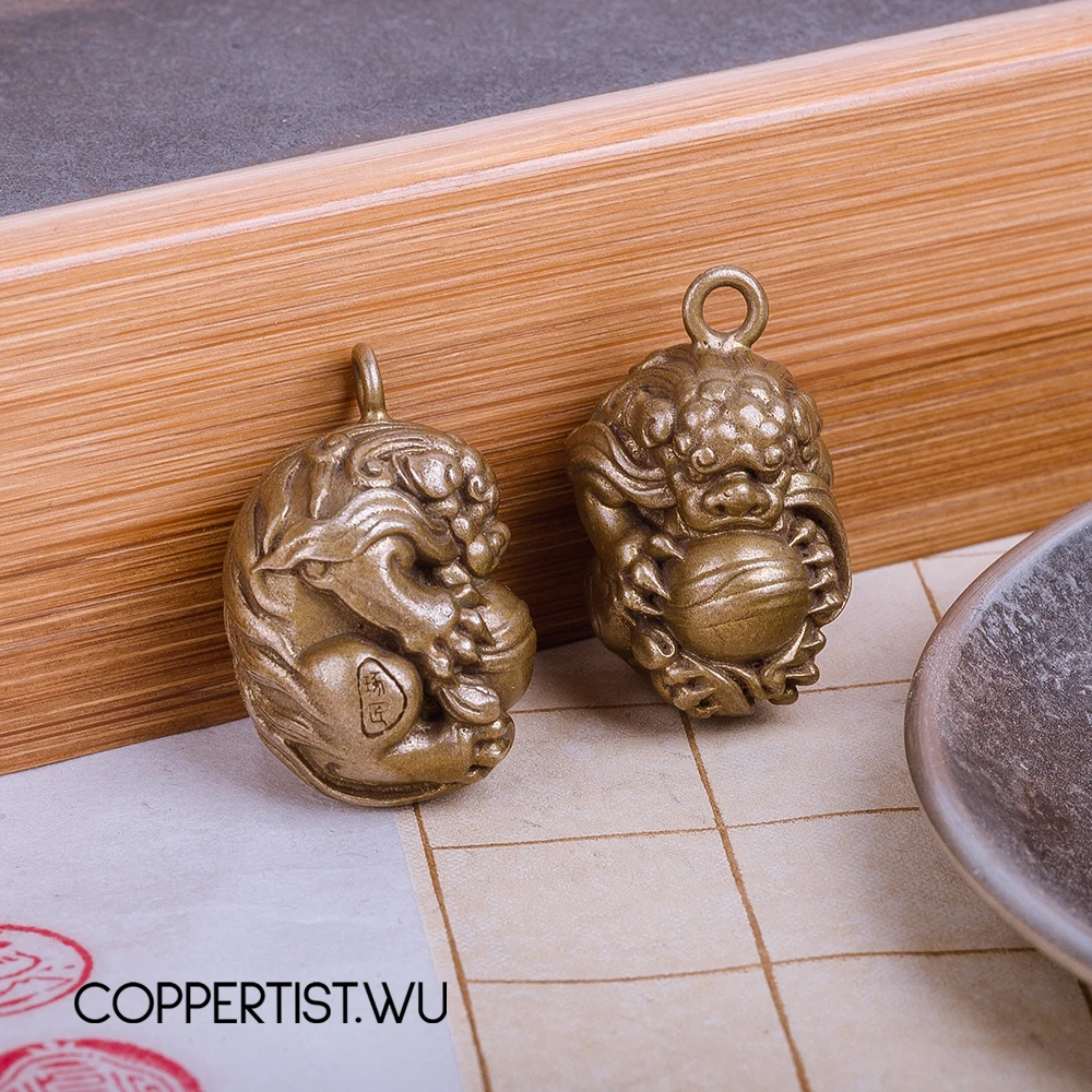 Coppertist. Wu кулон в виде гортензии Львов бронзовый брелок ручной работы латунные брелки-цепочки металлический брелок в виде животного для автомобиля