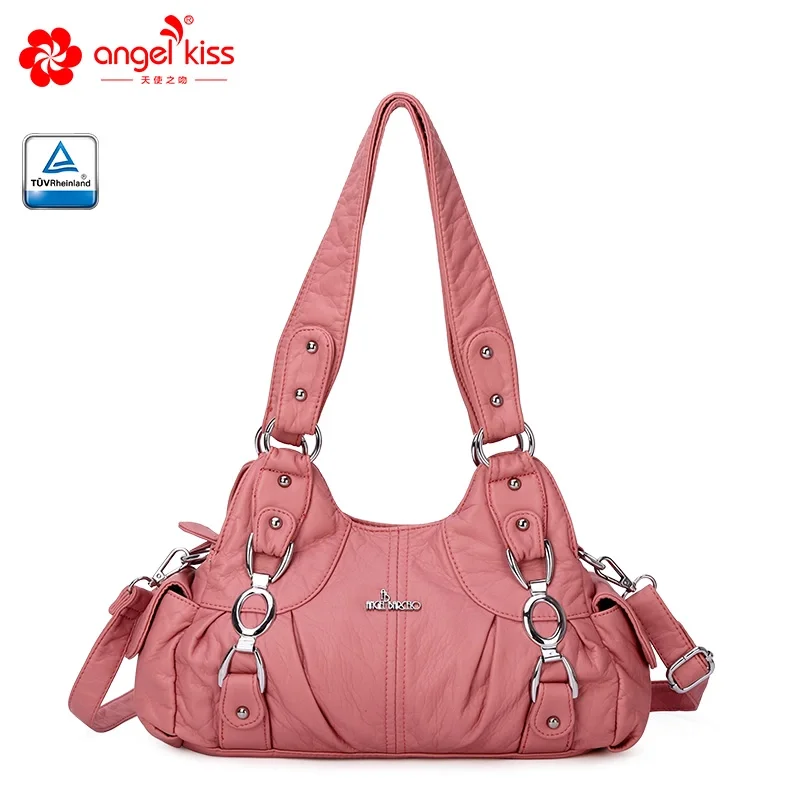 Angel Kiss Purses and Handbag for Women Soft PU Leather Shoulder Handbag Women Tote Satchel Bags Top Handle Satchel 