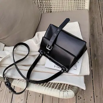 

Solid Color Leather Crossbody Bag Women's Flap Crossbody Bags Magnetic Buckle Brand Design Shoulder Bags Ladies Handbag #20