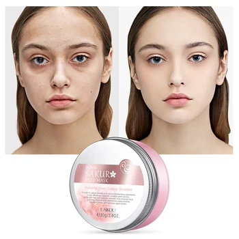 

Sakura Clay Cleaning Facial Mask Deep Pore Cleansing Removes Blackhead Moisturizing Hydration Whitening Firming Skin 5012