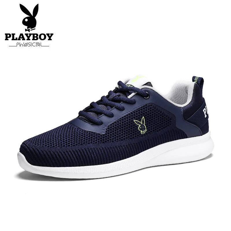 PLAYBOY New Men Running Shoes Women Waking Jogging Sneakers Adult Non-slip Outdoor Athletic Training Shoes Unisex zapatos hombre - Цвет: Синий