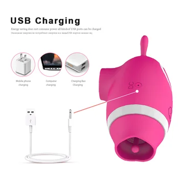 Silicone Sex Toy for Women Sex Oral Licking ClitVagina Stimulator Nipple Sucking Vibrator 5 Frequency 5