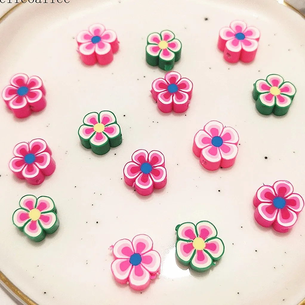 40 teile/los 10mm Mischfarben Blume Form Ton Spacer Perlen Polymer Clay Perlen Für Die Herstellung Von DIY Handgemachte Accessoires – Detail 5