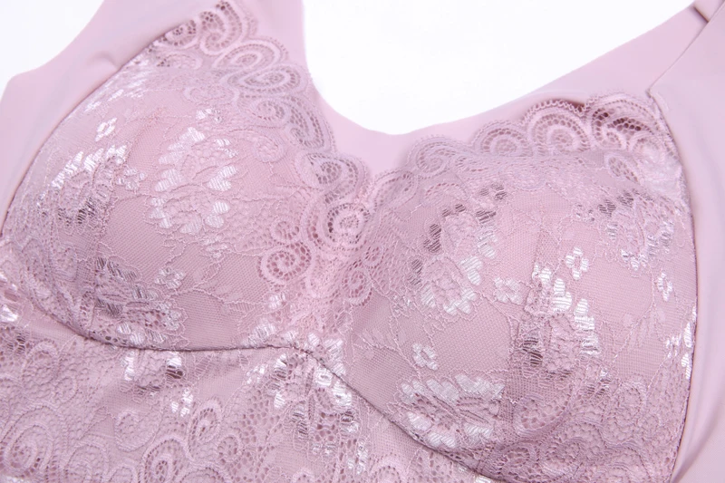 Women's Sheer Lace Full Figure wire free Minimizer Bra T-Shirt Bra 32-44 B C D