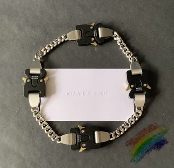 

Streetwear 4 Metal Buckles ALYX Necklace Men Women Stainless Steel Removable Titanium 1017 ALYX 9SM Hero Chain Necklace