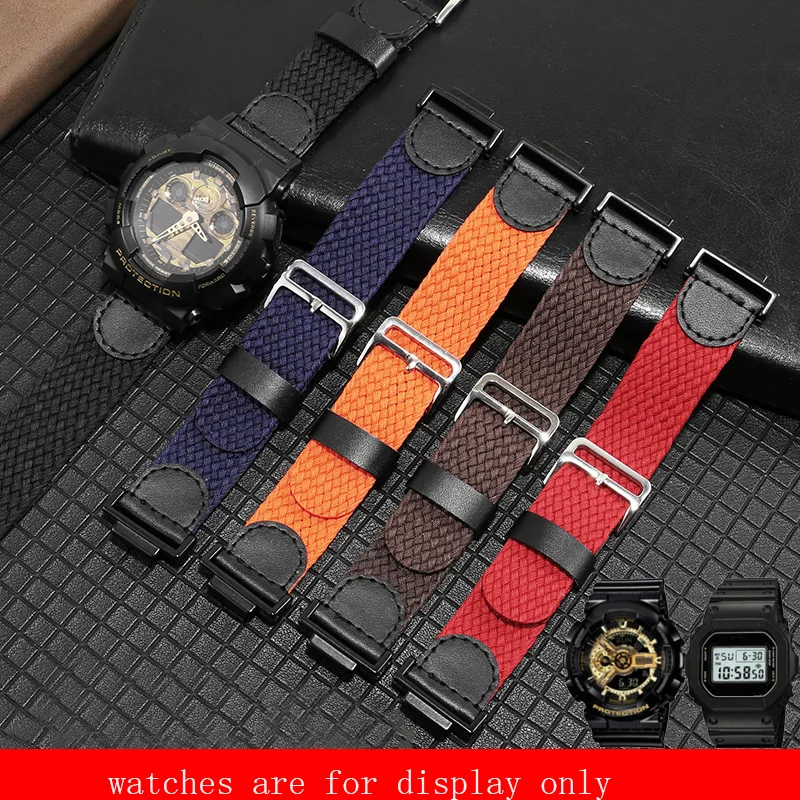 Ремешок нейлоновый для G SHOCK GA110 2100 DW5600 мужской черный оранжевый синий|Ремешки часов| |