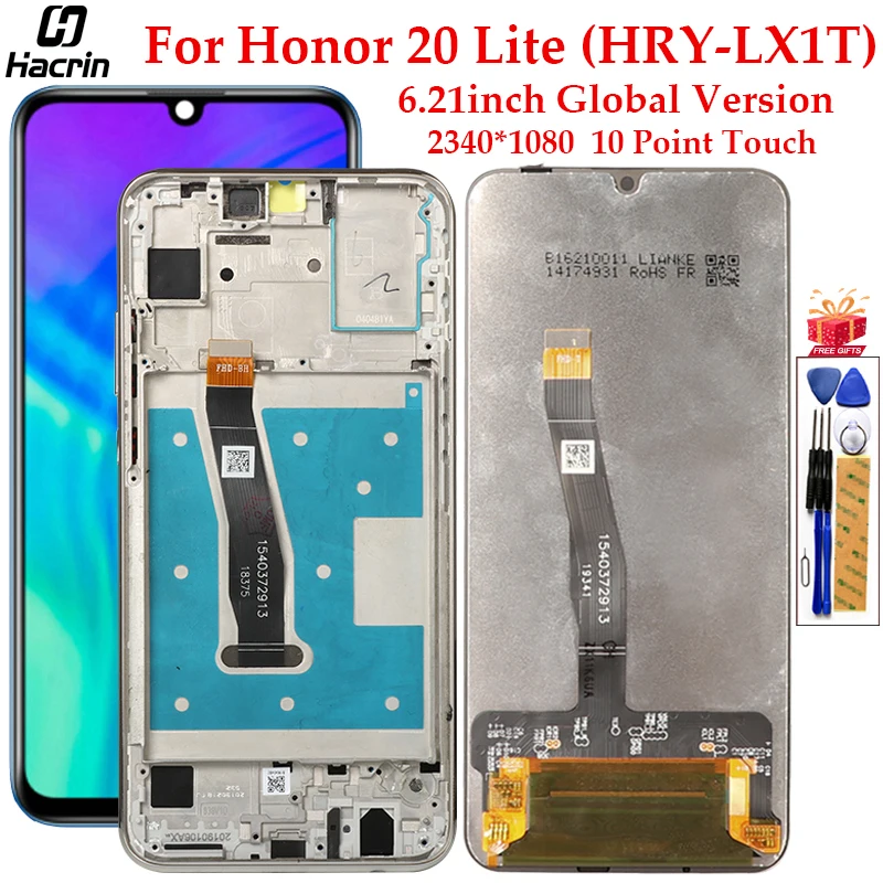 Display For Huawei Honor 20 Lite HRY-LX1T LCD Touch Screen Assembly Replacement Global 6.21inch | Мобильные телефоны и