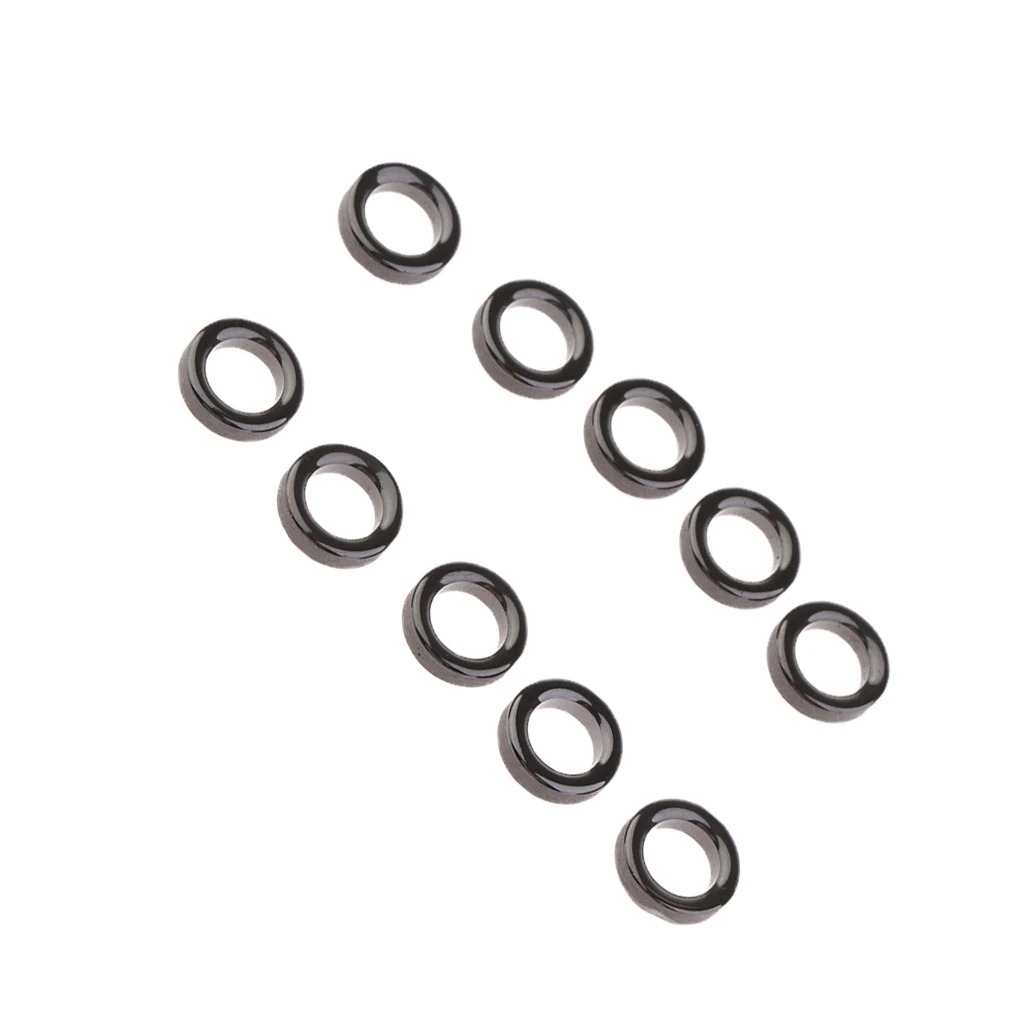 10PCS Ceramic Fishing Rod Guide Eye Rings DIY Fish Pole Tip Ceramic Rings Repair Kit 8# 16# Black Fishing Accessories Set 