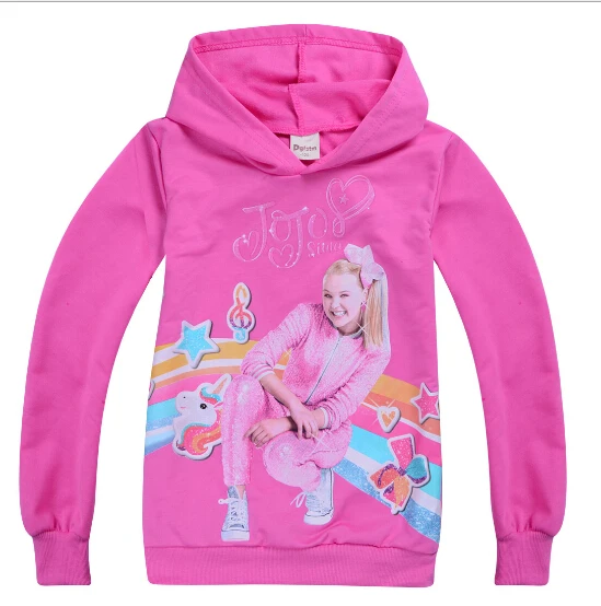

Boys and girls Jojo siwa cartoon printing male baby long-sleeved T-shirt hooded suit children's sports hooded sweater T-shirt
