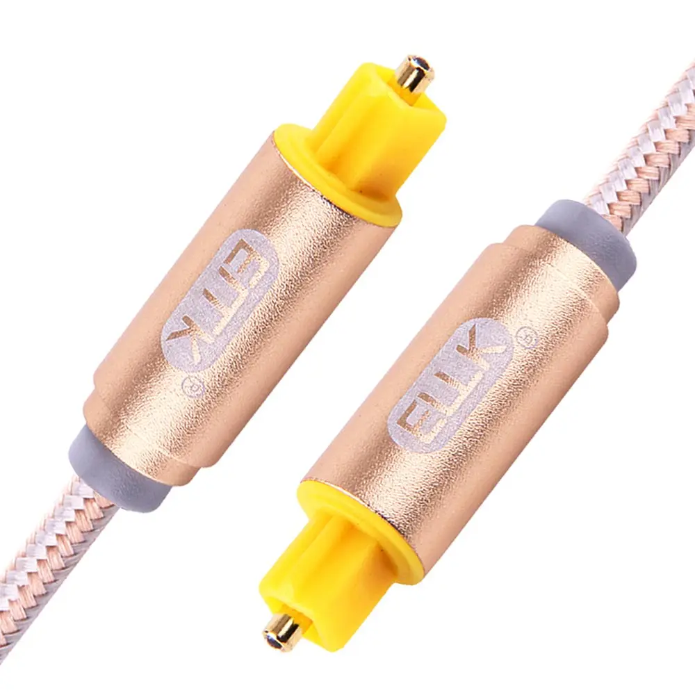 Кабель Toslink SPDIF цифровой оптический аудиокабель с оплеткой 2 м 3 5 10 15 золотистый