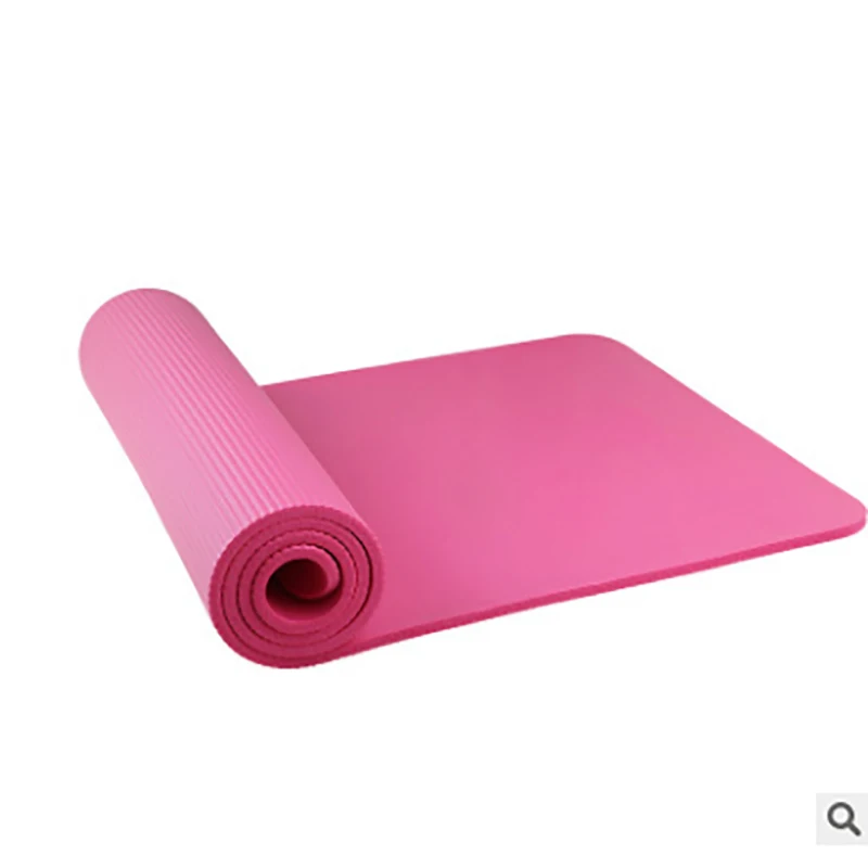 Детский NBR коврик для йоги 10 мм, спортивный коврик для начинающих, нескользящий детский коврик для занятий танцами с сумкой для переноски детей - Цвет: Розовый
