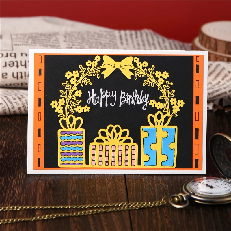 

InLoveArts Gift Flower Wreath with Banner Metal Cutting Dies for Card Making Scrapbooking Embossing Cuts Stencil Craft Dies