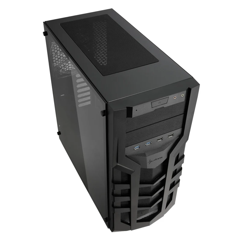 Корпус Sharkoon DG7000-G red ATX, mATX, Mini-ITX, Midi-Tower, 2xUSB 2.0, 2xUSB 3.0, Audio, 3x140mm fan, без БП, led blue, акрил