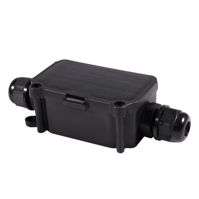 

IP65 Waterproof Outdoor 2 Way PG9 Gland Electrical Junction Box Black