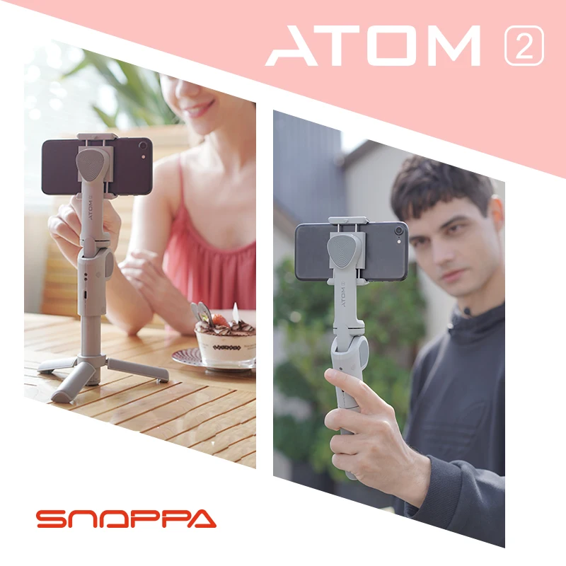Snoppa-ATOM2 3 축 휴대용 셀카봉 삼각대, 짐벌, 무선 블루투스, 손떨림 방지, 아톰 2, 아이폰, 화웨이용