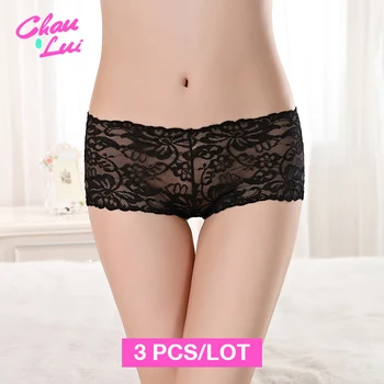 

3 pcs/lot Plus Large Size women sexy lace panties Vintage Lace Elastic large invariant Hollow briefs girl sexy underwear