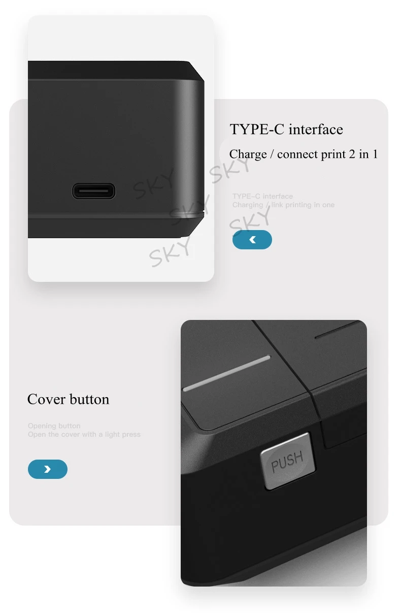 Portátil de Papel Negócio com Bateria Embutida para Imprimir a Qualquer Impressora Transferência Térmica Mini Bluetooth Usb Casa Momento a4 9 High Quality Computador e Escritório