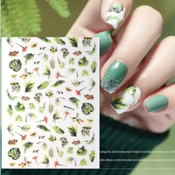 

Newest MG1101-28 flower and letrer design 3d nail sticker back glue nail decal Japan type DIY decorations for nail wraps