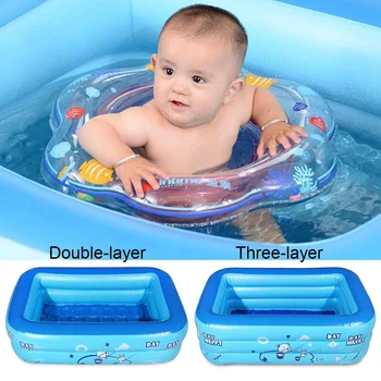 

Kids Inflatable Pool Children's Home Use Paddling Pool High Quality Large Size Inflatable Rectangle Swimming Pool Anti-slip