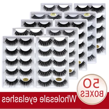 

Wholesale Mink Eyelashes 20/30/50 Boxes 5 Pairs 3D Mink Lashes Bulk Natural False Eyelashes Soft makeup Lashes cilios g800 g806
