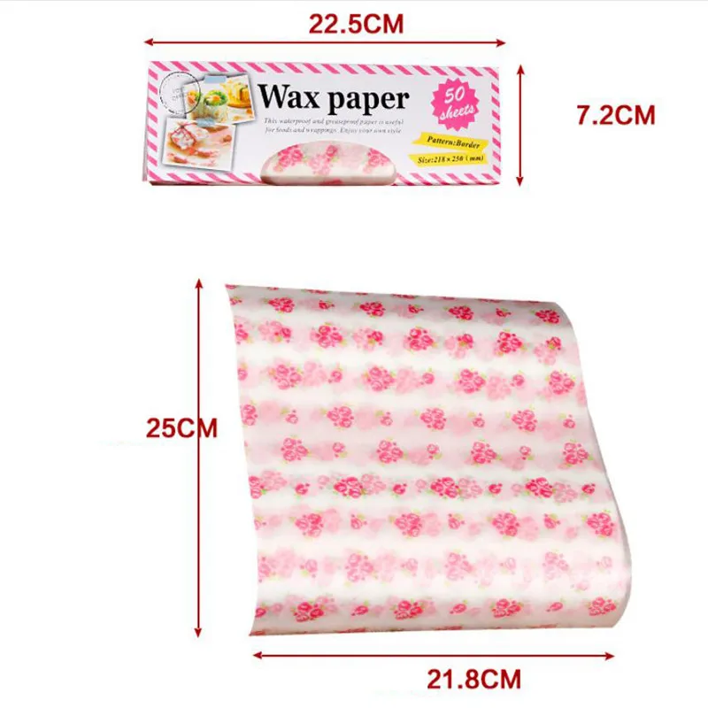 50Pcs Christmas Wax Paper Food Wrapper Paper For Bread Sandwichs Burger Fries Oilpaper Packaging Nonstick Baking Wax