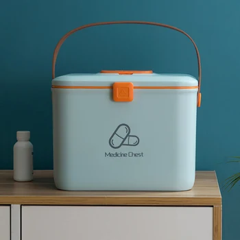 

First Aid Kit Medical Storage Box Chest Organizer First Aid Emergency Sundries Cosmetic Medicine Kit Plastic Container