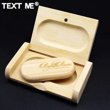 

TEXT ME 64GB engrave bamboo model +box LOGO print usb flash drive usb2.0 4GB 8GB 16GB 32GB 64GB photography gift