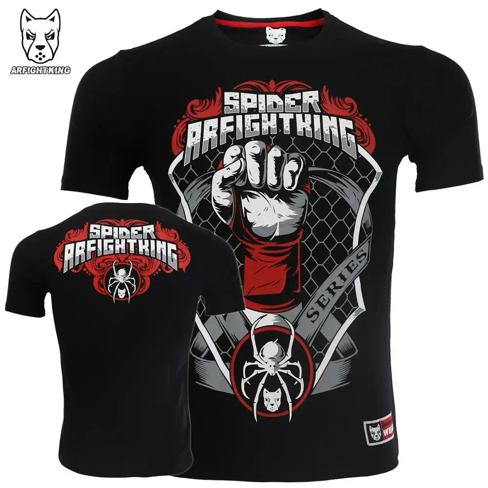 ARFIGHTKING Short-sleeved MMA Fight Thai Boxing Free combat Sport Jiu-jitsu T-shirt Mixed Martial Arts training fitness man | Спорт и
