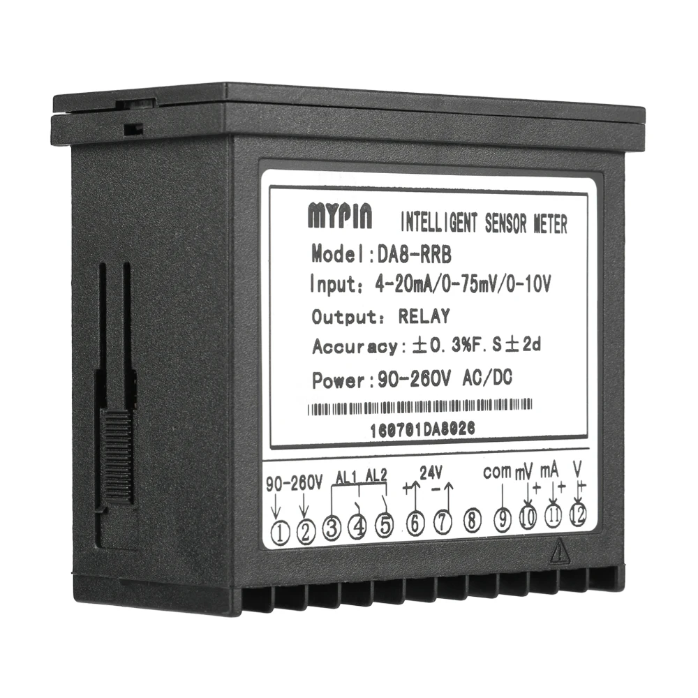 

Hot New Digital Sensor Meter Multi-functional Intelligent LED Display 0-75mV/4-20mA/0-10V 2 Relay Alarm Output