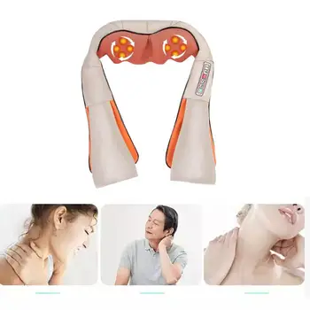 

Electrical Massagem Electrical Shiatsu Neck Shoulder Infrared Heated Kneading Massager Car/Home for Health Care