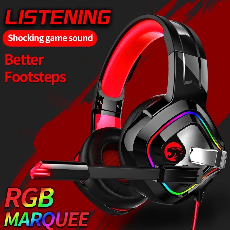 Red Gaming Headset 4D Stereo RGB 