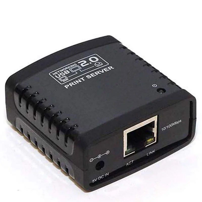 10/100 Мбит/с Ethernet к USB 2 0 Сеть LPR печать сервера LAN адаптер принтеры поделиться черный