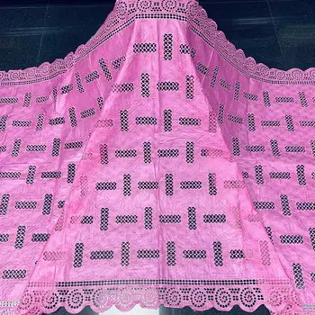 

2020 Fashion African Lace Fabric High Quality French Swiss voile Cotton Bazin Riche Lace Fabric 5yards/Lot Wedding